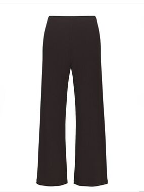 SKIMS Wide-Leg Knit Lounge Pants - Black - Ribbed - Pajamas